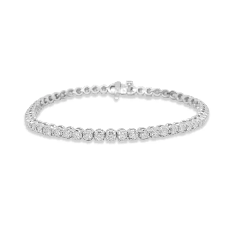 Bracelets For Christmas Gifts-White Gold 3TCW Diamond Tennis Bracelet