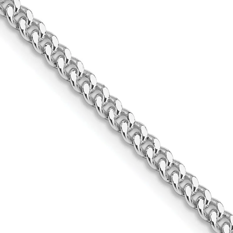 Trendy Rope Necklaces For Casual Fashion-Sterling Silver Rhodium-plated 3mm Curb Chain Necklace