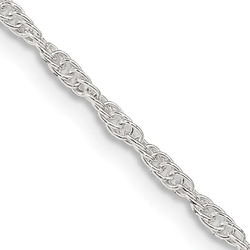 Gorgeous Diamond Necklaces For Brides-Sterling Silver 1.95mm Loose Rope Chain Necklace w/2in ext.