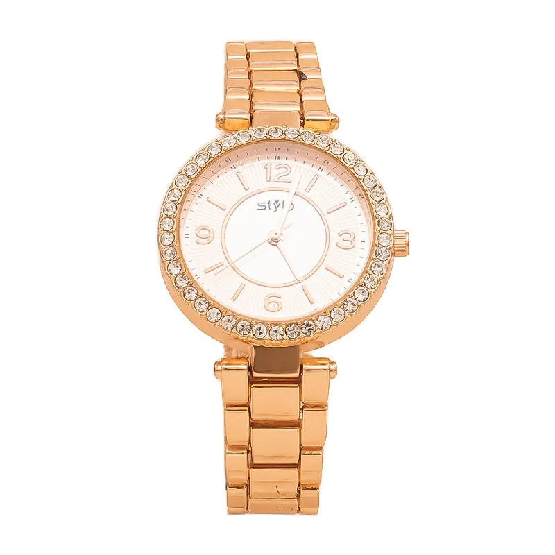 Watches With Leather Straps-Copper Ladies Watch J33371