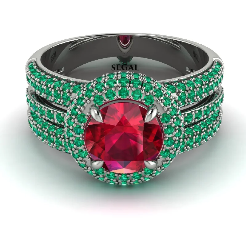 Classic Wedding Rings For Every Couple-Ruby Halo Luxury Pave Engagement Ring - Sierra No. 27