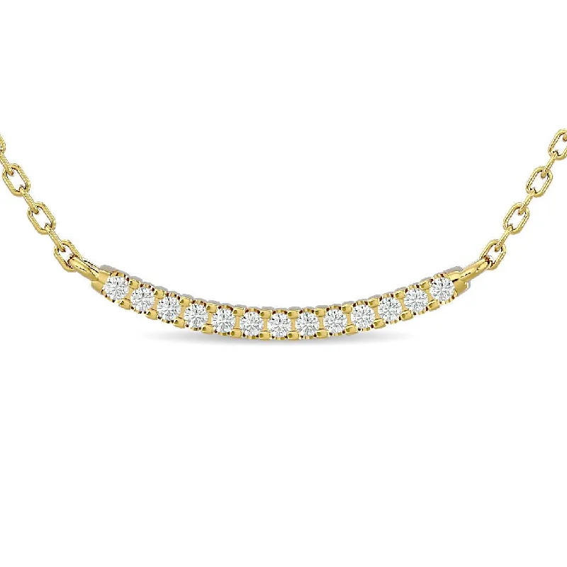 Silver Pendant Necklaces For Elegant Look-Diamond 1/6 ct tw Fashion Necklace  in 10K Yellow Gold