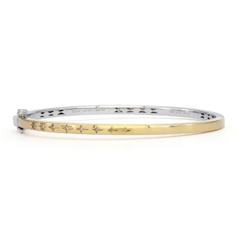 Bangles For Bridal Showers-Narrow Shooting Star Engraved Love Bangle