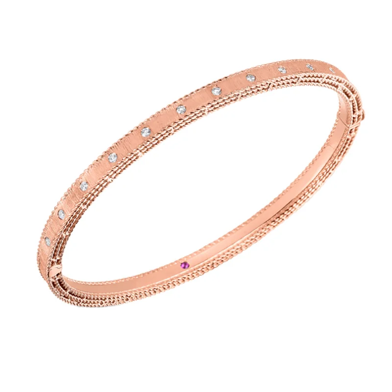 Bangles For High Fashion-18K Gold Princess Diamond Satin Bangle