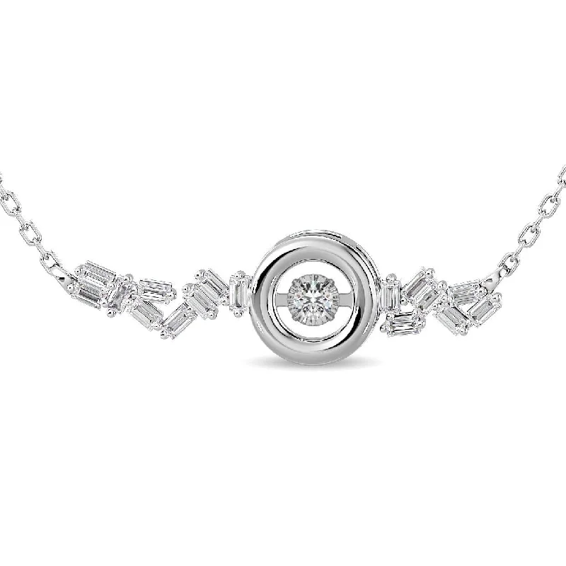 Silver Necklaces For Everyday Wear-Diamond 1/8 Ct.Tw. Fashion Necklace in 10K White Gold