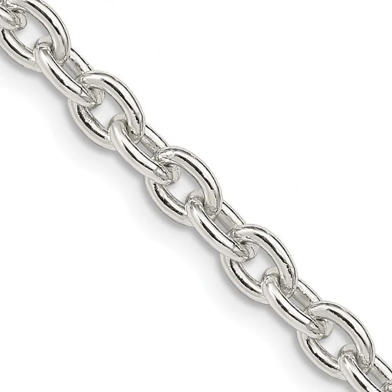 Layered Gold Chain Necklaces For Luxury Look-Sterling Silver 4.5mm Cable Chain Necklace