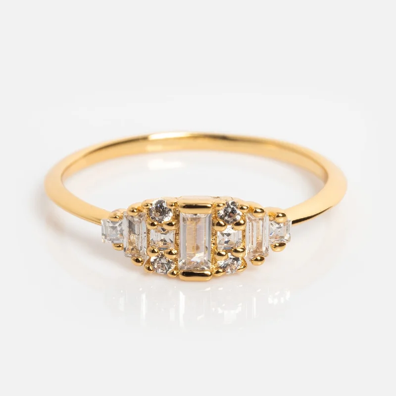 Simple Gold Engagement Rings For Brides-Soiree Vintage Inspired Ring