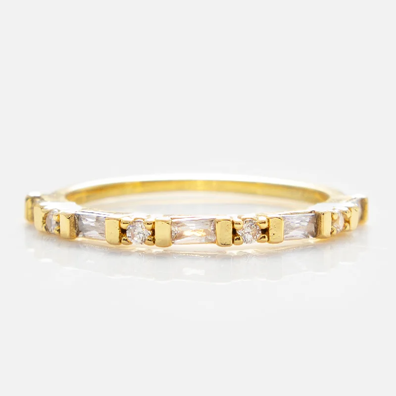 Trendy Gold Wedding Rings For Brides-Gatsby Stacking Ring