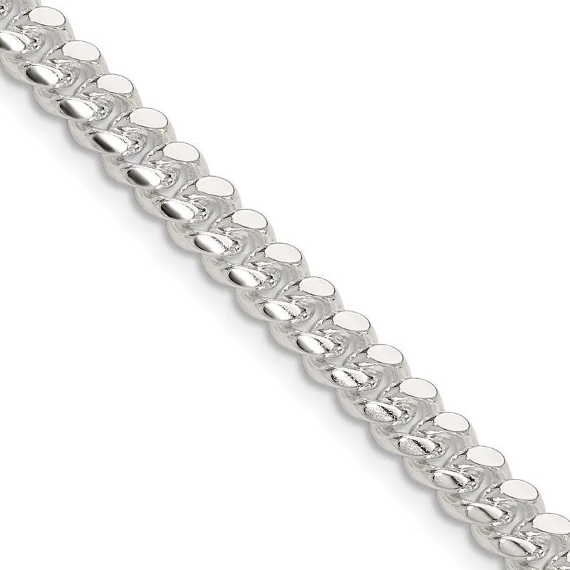 Bohemian Necklaces For Free-Spirited Fashion-Sterling Silver Polished 5.7mm Domed Curb Chain Necklace