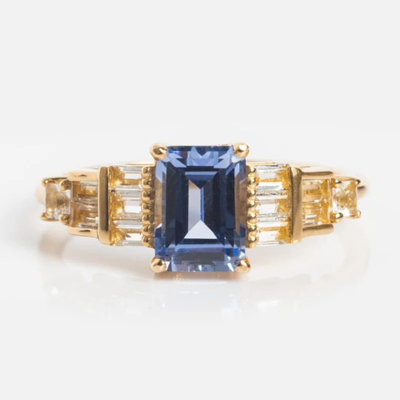 Stackable Diamond Rings For Elegant Style-Solid Gold 2024 December Capsule Vintage Inspired Tanzanite Statement Ring