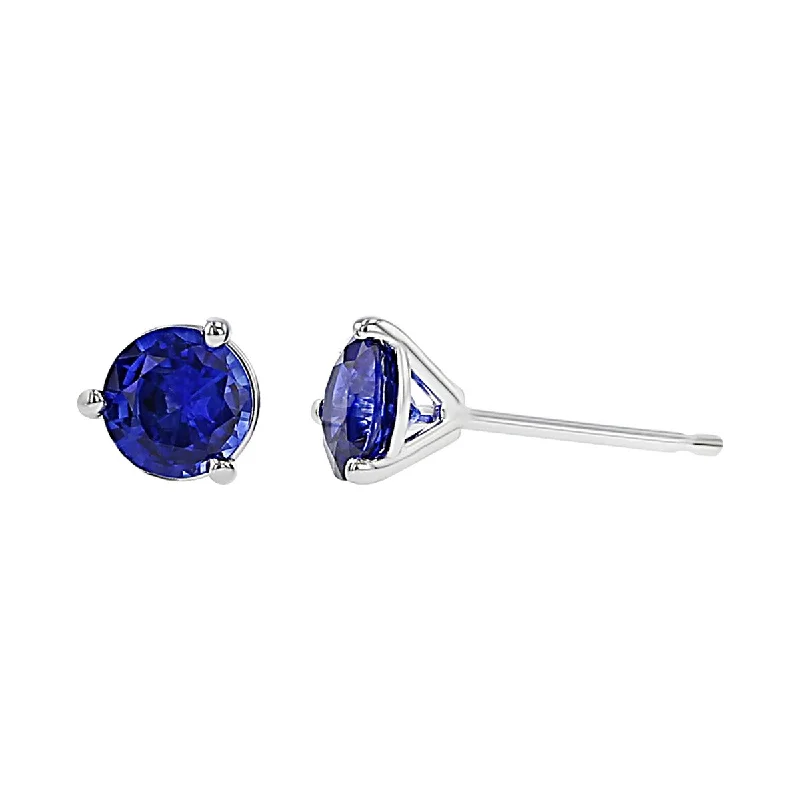 Trendy Resin Drop Earrings For Fashion Lovers-18K White Gold Sapphire Stud Earrings