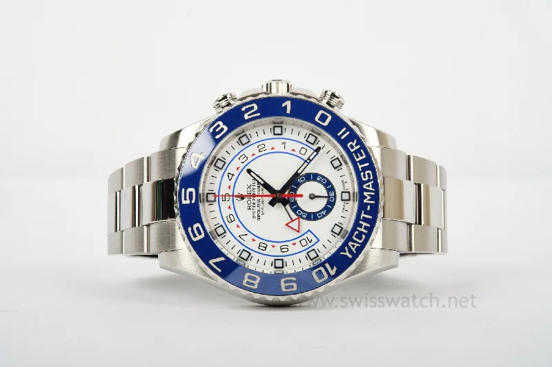 Watches With Gold Plating-ROLEX YACHT-MASTER 116680 BLUE HANDS Stainless